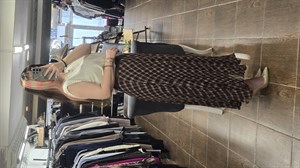 ON FASHION 26Y.ON.ETK.74218.01 BELİ LASTİKLİ MİDİ BOY FIRFIR ETEK-KAHVE