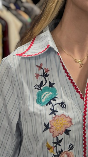 ON FASHION 26Y.ON.GML.70325.01 NAKIŞLI GÖMLEK - MAVİ