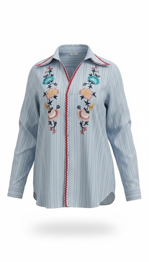 ON FASHION 26Y.ON.GML.70325.01 NAKIŞLI GÖMLEK - MAVİ