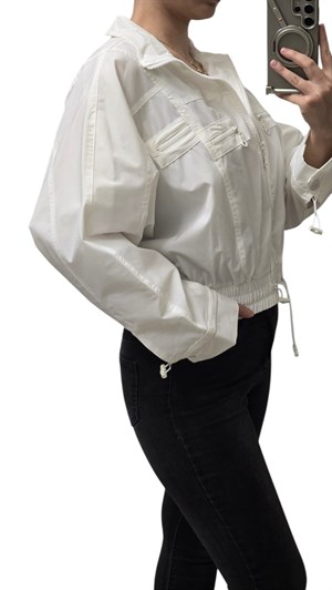 ON FASHION 26Y.ON.MNT.76707.01 BELİ LASTİKLİ PARAŞÜT KUMAŞ CEKET - EKRU