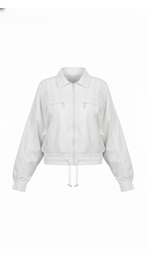 ON FASHION 26Y.ON.MNT.76707.01 BELİ LASTİKLİ PARAŞÜT KUMAŞ CEKET - EKRU