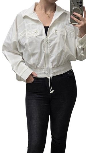 ON FASHION 26Y.ON.MNT.76707.01 BELİ LASTİKLİ PARAŞÜT KUMAŞ CEKET - EKRU