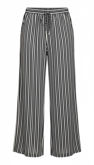 ON FASHION 26Y.ON.PNT.74903.01 BOL ÇİZGİLİ PANTOLON - SİYAH