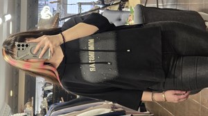 ON FASHION 26Y.ON.SWT.76322.01 BASKILI KAPŞONLU YARIM KOL SWEAT-SİYAH