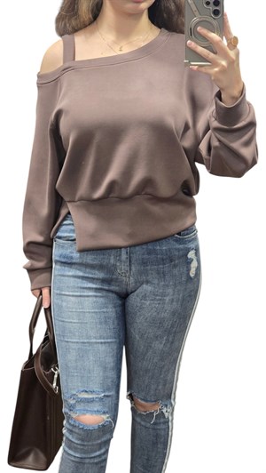 ON FASHION 26Y.ON.SWT.76324.01 OMZU AÇIK VEREV SWEAT - KAHVE