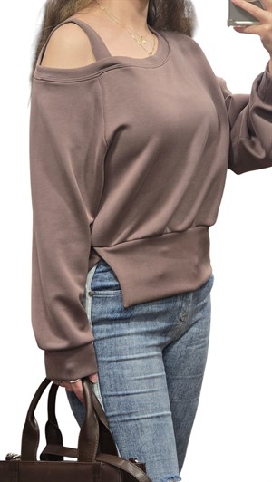 ON FASHION 26Y.ON.SWT.76324.01 OMZU AÇIK VEREV SWEAT - KAHVE