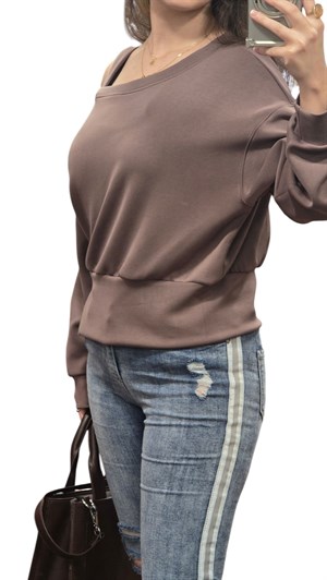 ON FASHION 26Y.ON.SWT.76324.01 OMZU AÇIK VEREV SWEAT - KAHVE
