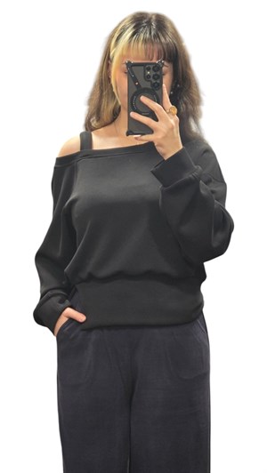 ON FASHION 26Y.ON.SWT.76324.01 OMZU AÇIK VEREV SWEAT - SİYAH