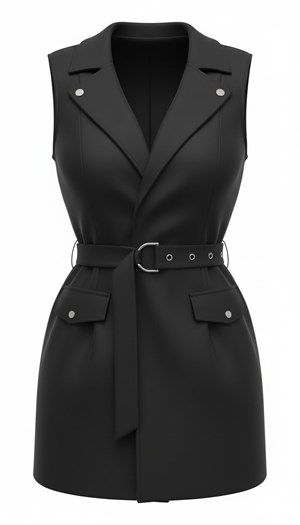 ON FASHION 26Y.ON.YLK.78908.01 CEP KAPAKLI KEMERLİ YELEK- SİYAH