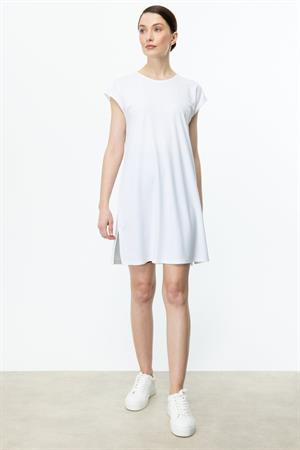 ON FASHION 51419 SIFIR YAKA UZUN BASİC TUNİK BLUZ - EKRU