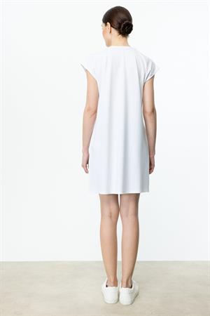 ON FASHION 51419 SIFIR YAKA UZUN BASİC TUNİK BLUZ - EKRU
