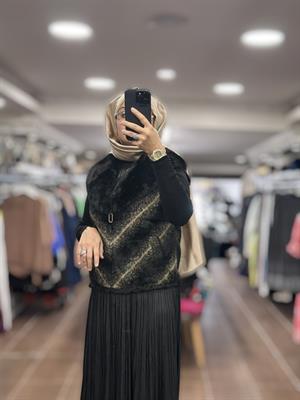 ON FASHION 6K.ON.YLK.60915 2802 KÜRK YELEK - SİYAH