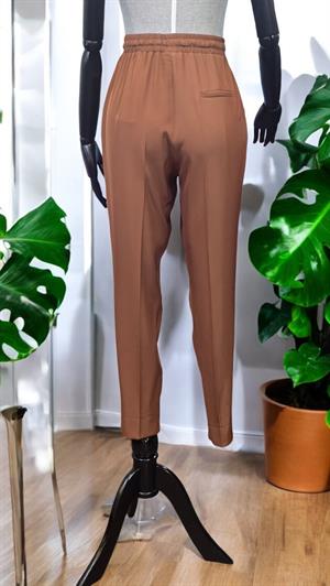 ON FASHION Beli Bağcıklı Dar Paça Pantolon - Tütün