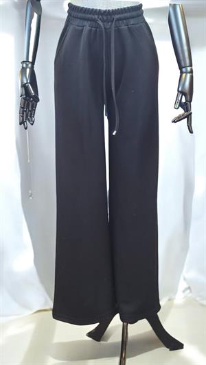 ON FASHION BELİ LASTİKLİ BOL PAÇA PANTOLON - SİYAH