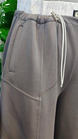 ON FASHION Beli Lastikli Detaylı Pantolon - Gri