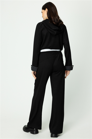 ON FASHION Beli Lastikli Detaylı Pantolon - Siyah