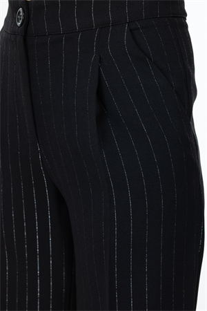 ON FASHION BOL ÇİZGİLİ PANTOLON - SİYAH