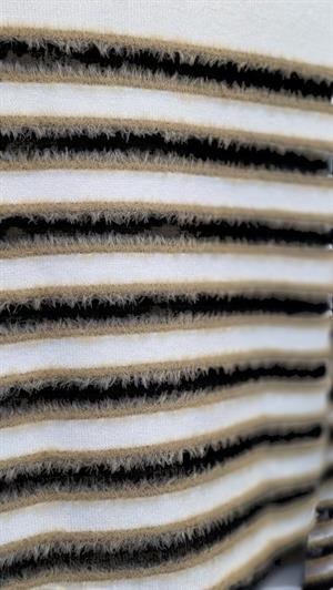 ON FASHION ÇİZGİLİ CEP VE DÜĞME DETAYLI HIRKA - EKRU