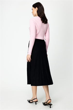 ON FASHION Desenli Triko Etek - Siyah