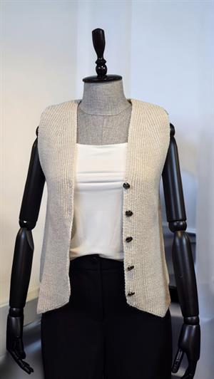 ON FASHION DÜĞMELİ V YAKA YELEK - BEJ