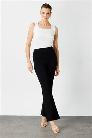 ON FASHION İnce Fitilli İspanyol Tayt Pantolon - Siyah
