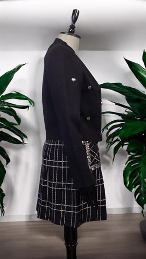 ON FASHION Kalpli Zımba Detaylı Triko Hırka - Siyah
