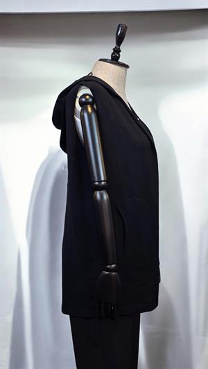 ON FASHION KAPÜŞONLU YELEK - SİYAH