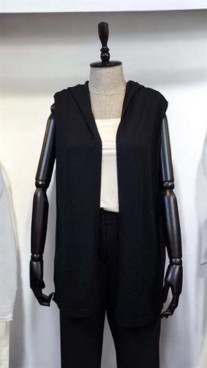 ON FASHION KAPÜŞONLU YELEK - SİYAH