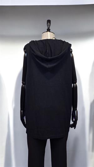 ON FASHION KAPÜŞONLU YELEK - SİYAH