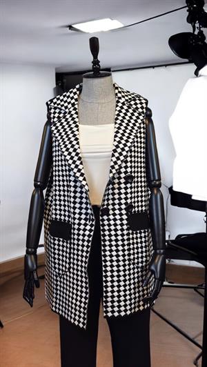 ON FASHION KARELİ 4 DÜĞME YELEK - EKRU