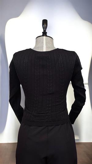 ON FASHION KRUVAZE ÖRGÜ DESENLİ KAZAK