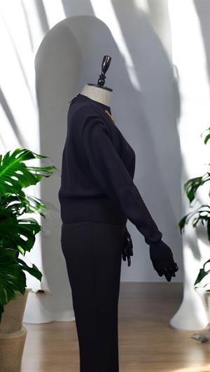 ON FASHION Sıfır Yaka Kısa Kazak - Siyah