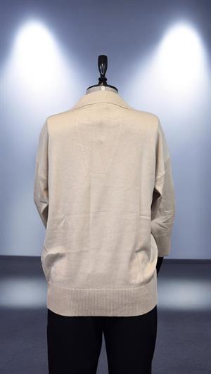 ON FASHION TRUVAKAR KOL PATLI POLO YAKA BLUZ - BEJ