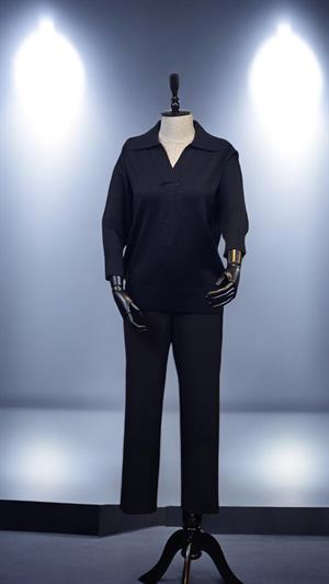 ON FASHION TRUVAKAR KOL PATLI POLO YAKA BLUZ - SİYAH