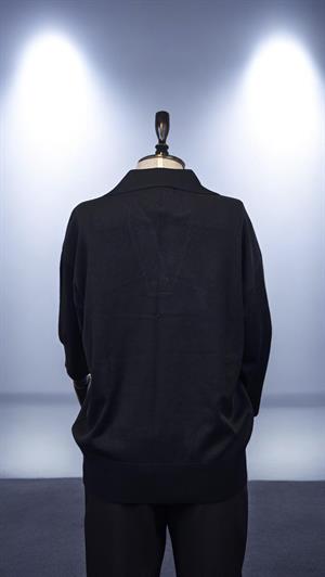 ON FASHION TRUVAKAR KOL PATLI POLO YAKA BLUZ - SİYAH