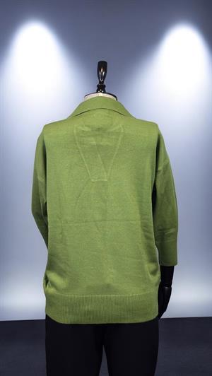ON FASHION TRUVAKAR KOL PATLI POLO YAKA BLUZ - YEŞİL