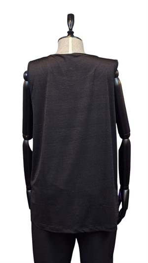 ON FASHION YAKASI TÜL SIFIR YAKA BLUZ - SİYAH