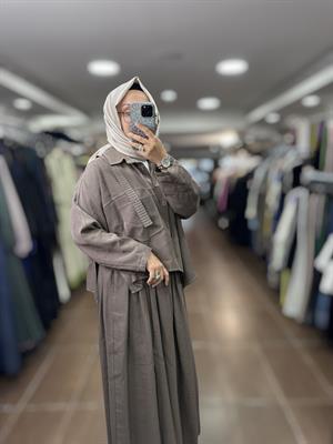 PUREVA 2681-TCE-25Y TENCEL TUNİK ETEK TAKIM - ÇİKOLATA