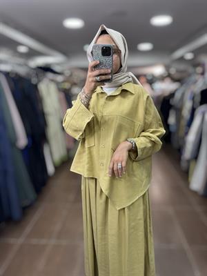 PUREVA 2681-TCE-25Y TENCEL TUNİK ETEK TAKIM - AMBER