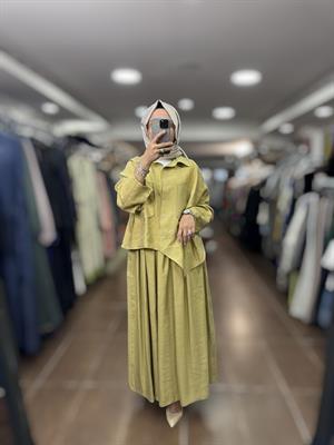 PUREVA 2681-TCE-25Y TENCEL TUNİK ETEK TAKIM - AMBER