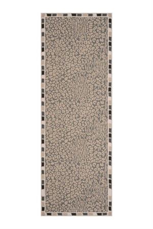 Sade Leopar Bej Floş Viskon Şal