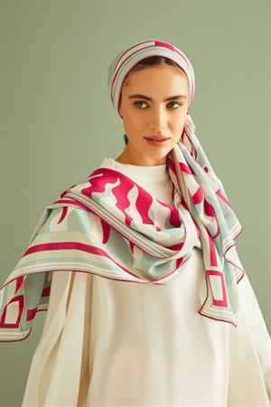 Şalimar Fuşya Krep İpek Şal