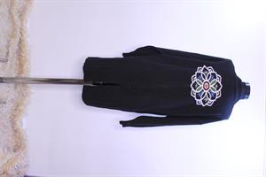SIRT DESEN DETAY UZUN TRİKO HIRKA - SİYAH