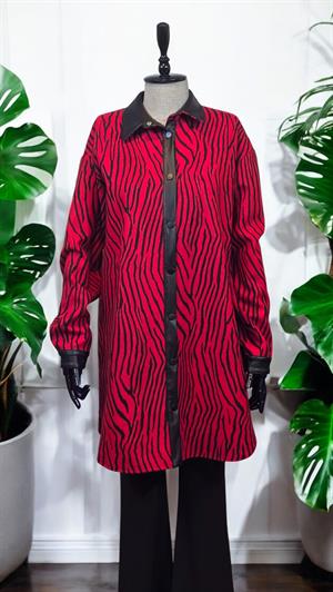 ZEBRA DESENLİ DERİ DETAYLI