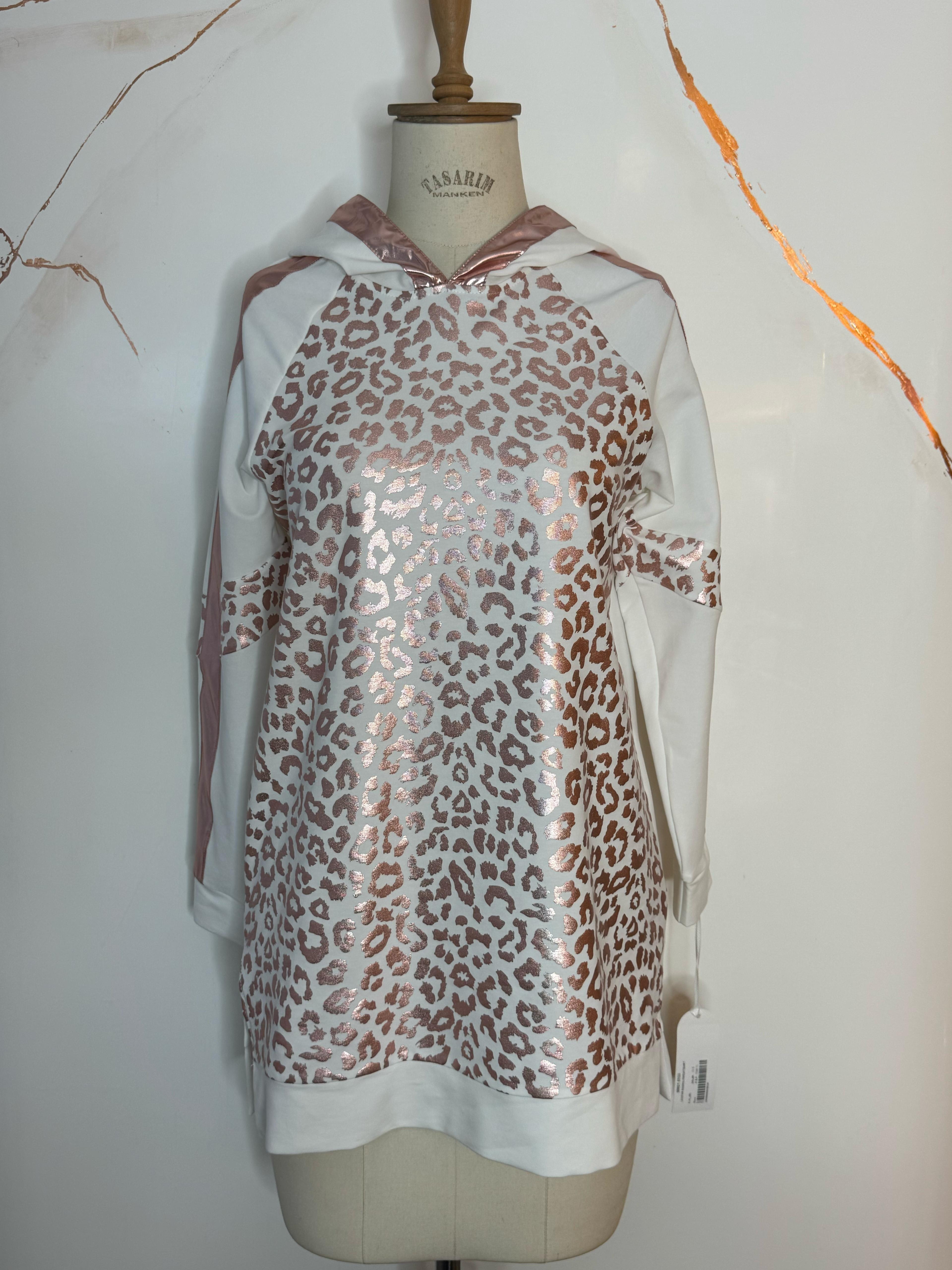 -moodbasic Leopar Baskılı Sweatshırt - Ekru