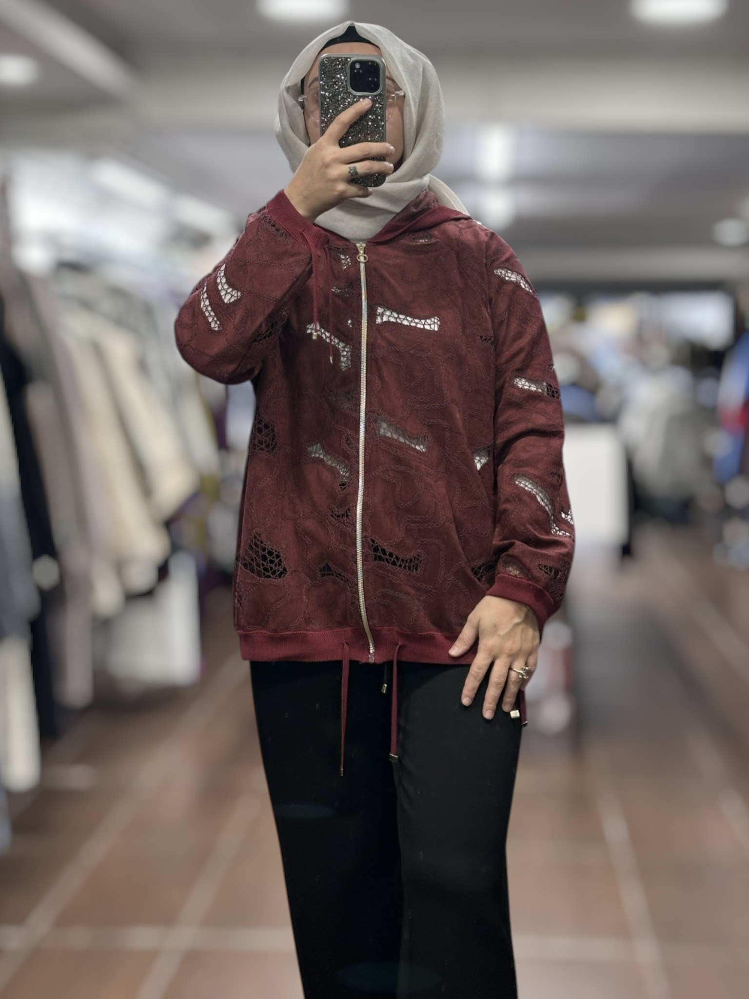 26KÖRHRK3367/Ghisa Hırka - bordo