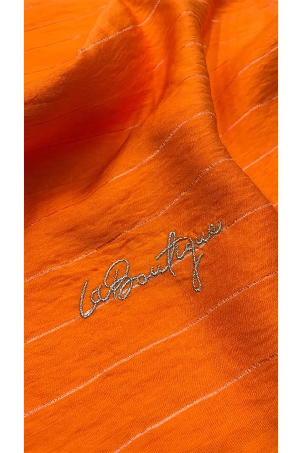 CUPRA SİLK SİMLİ ŞAL - ORANGE