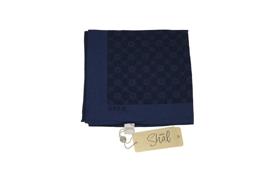 ELEGANCE MONOGRAM EŞARP - LACİVERT
