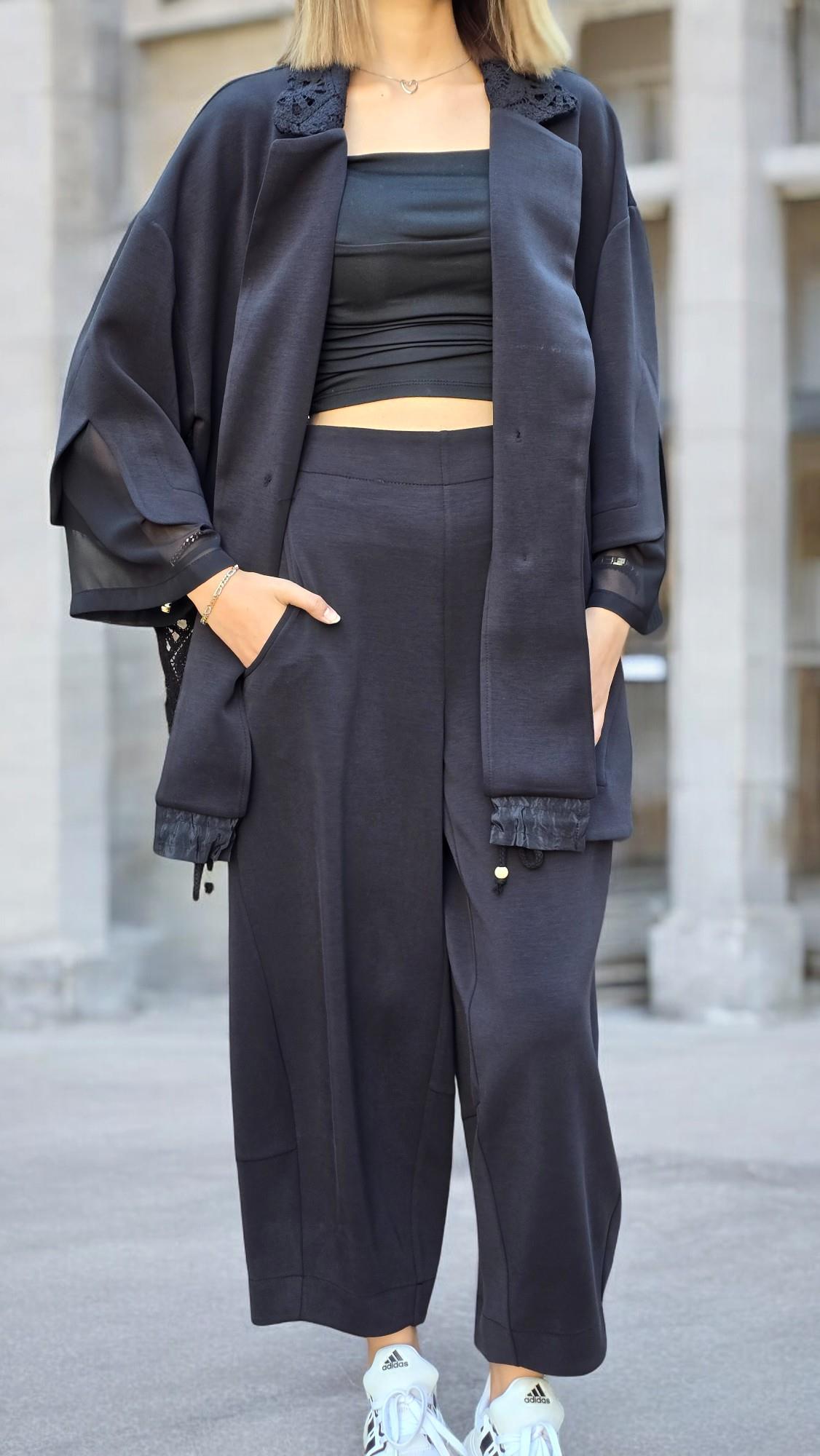 Ghisa Dantel Detaylı Takım - Siyah