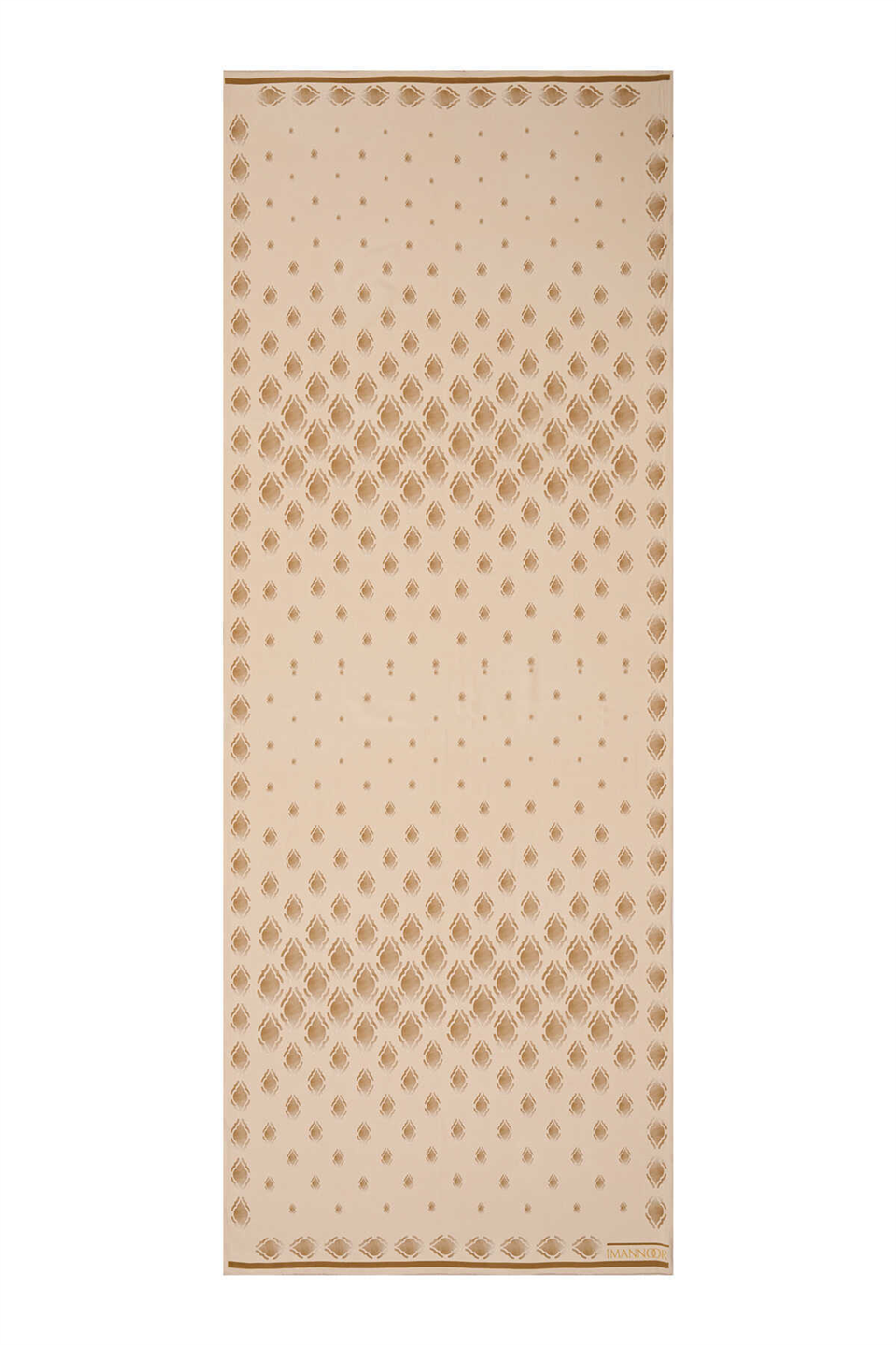 İmannoor Damlalar Bej Krep İpek Şal 80x210